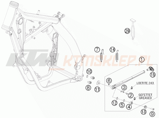 Schemat "stopki postojowe" do KTM 200 EXC