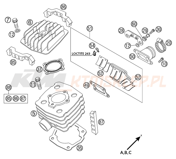 Schemat "cylinder" do KTM 50 JUNIOR ADVENTURE