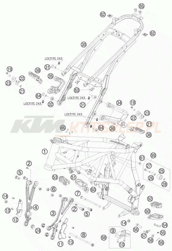 Schemat "rama" do KTM 990 SUPERMOTO