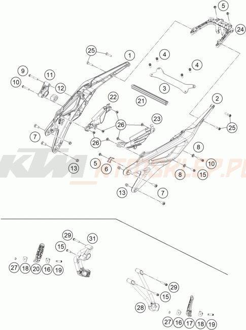 Schemat "SUBFRAME" do KTM 890 Duke R