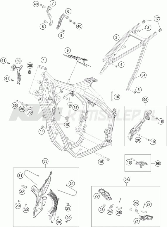 Schemat "rama" do KTM 250 EXC-F