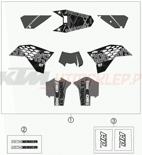 Schemat "naklejki" do KTM 530 EXC-R SIX-DAYS