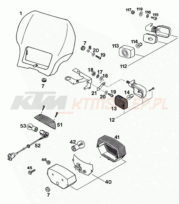 Schemat "oświetlenie" do KTM 125 E-GS