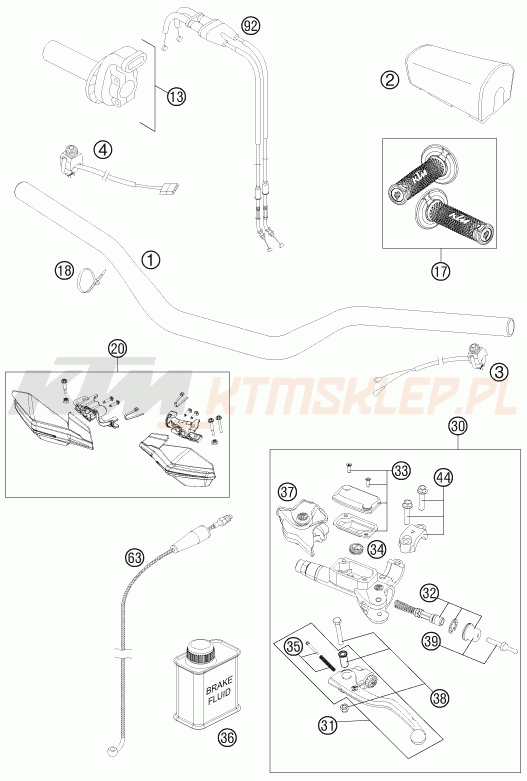 Schemat "kierownica i osprzęt" do KTM 450 SX-F FACT.REPL.