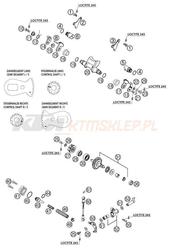 Schemat "zawór wydechowy" do KTM 300 MXC