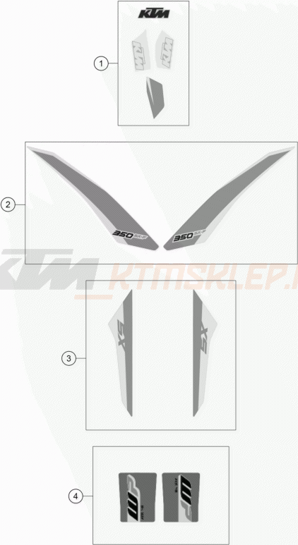 Schemat "naklejki" do KTM 350 SX-F