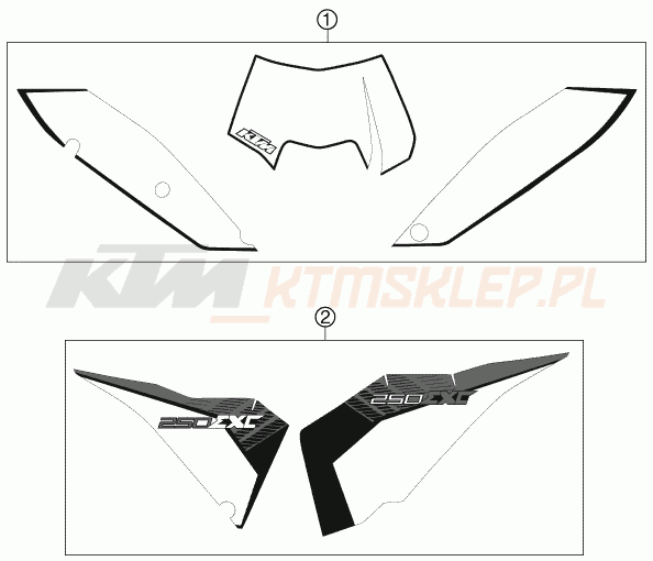 Schemat "naklejki" do KTM 250 EXC