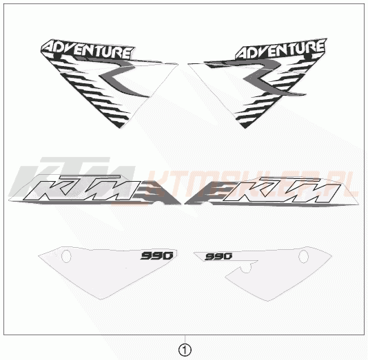Schemat "naklejki" do KTM 990 ADVENTURE R