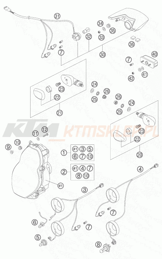 Schemat "oświetlenie" do KTM 950 ADVENTURE
