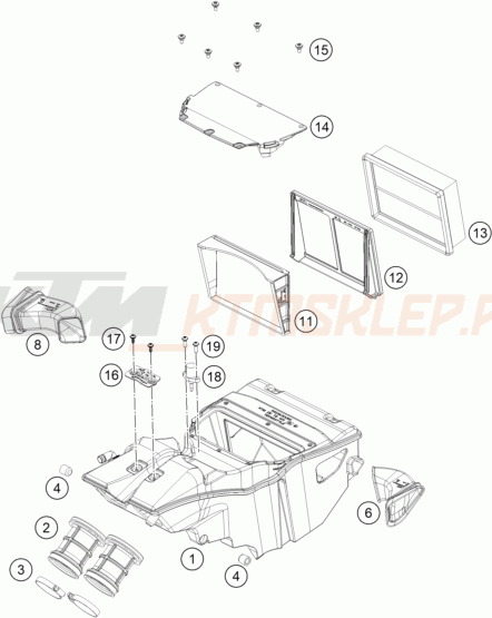 Schemat "filtr powietrza" do KTM 890 Duke R