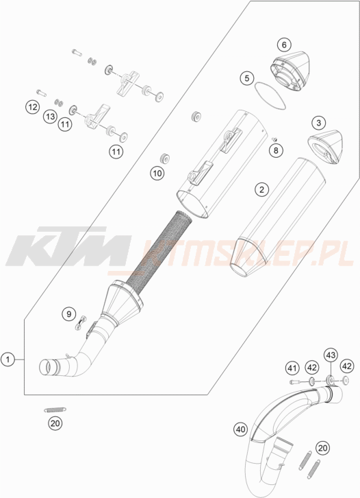 Schemat "układ wydechowy" do KTM 450 XC-F