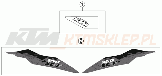Schemat "naklejki" do KTM 350 XC-F