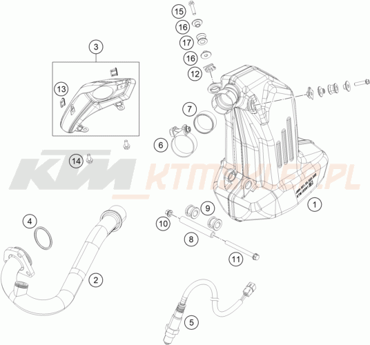 Schemat "układ wydechowy" do KTM 125 DUKE ABS