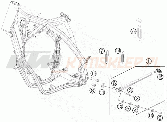 Schemat "stopki postojowe" do KTM 150 XC