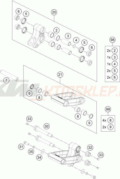 Schemat "PRO LEVER LINKING" do KTM 690 ENDURO R ABS