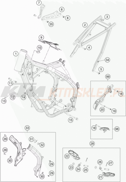 Schemat "rama" do KTM 125 SX
