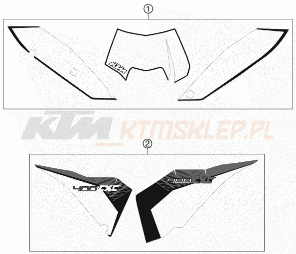 Schemat "naklejki" do KTM 400 EXC