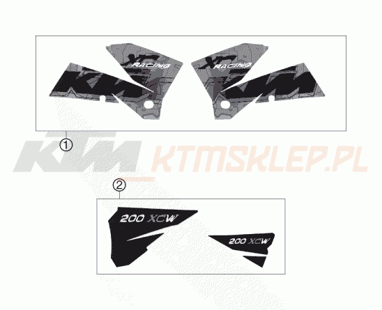Schemat "naklejki" do KTM 200 XC-W