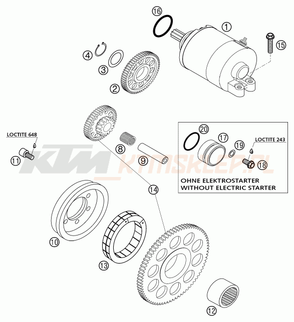 Schemat "rozrusznik" do KTM 400 EXC RACING