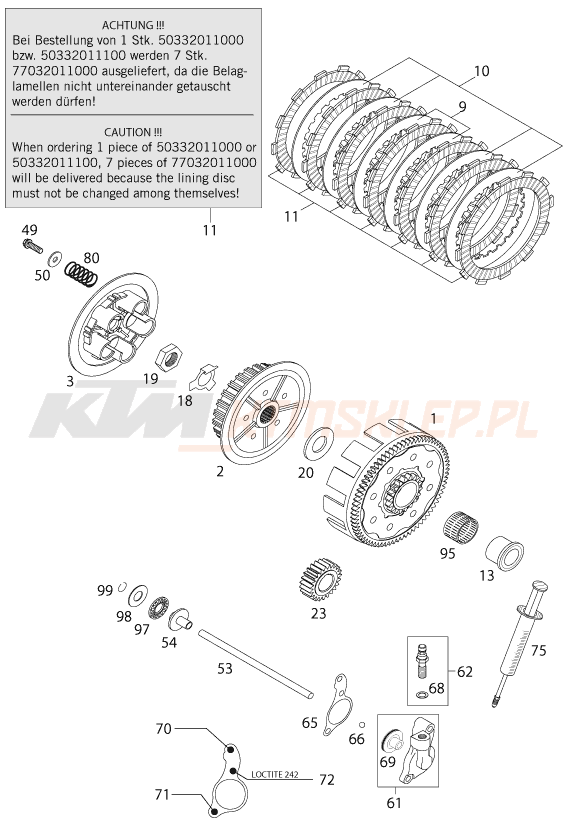 Schemat "sprzęgło" do KTM 125 SUPERMOTO 100