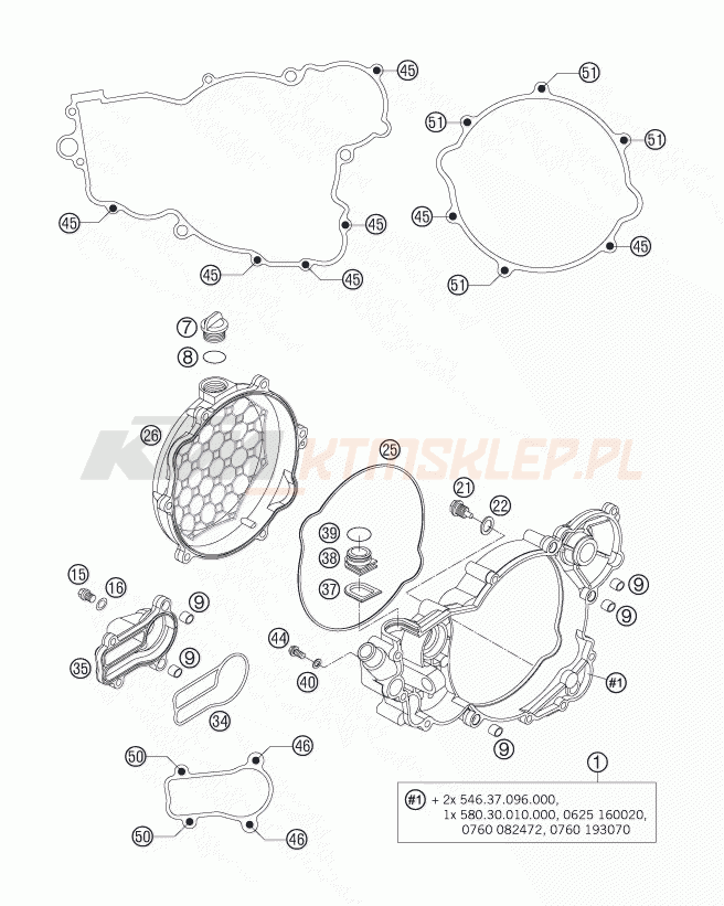Schemat "pokrywa sprzęgła" do KTM 300 XC