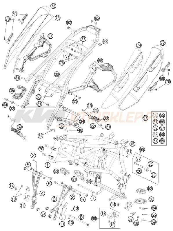 Schemat "rama" do KTM 990 SUPERMOTO T ABS
