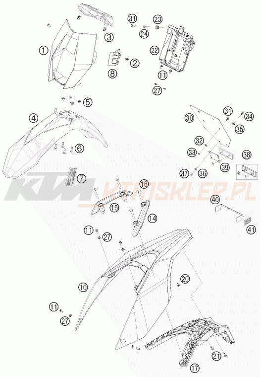 Schemat "czasza, błotniki" do KTM 690 SMC
