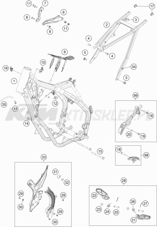 Schemat "rama" do KTM 150 SX