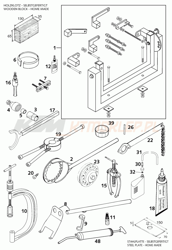 Schemat "Special tools (engine)" do KTM 640 ADVENTURE-R