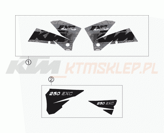 Schemat "naklejki" do KTM 250 EXC