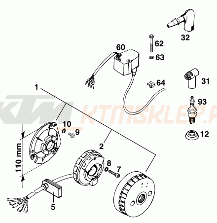 Schemat "układ zapłonowy" do KTM 300 EXC M/Ö