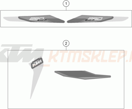 Schemat "naklejki" do KTM 250 EXC-F