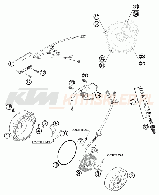Schemat "układ zapłonowy" do KTM 625 SC