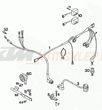 Schemat "wiązka elektryczna" do KTM 350 E-XC 20KW/Sup.Com