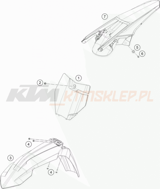 Schemat "czasza, błotniki" do KTM 450 SX-F FACTORY EDITION