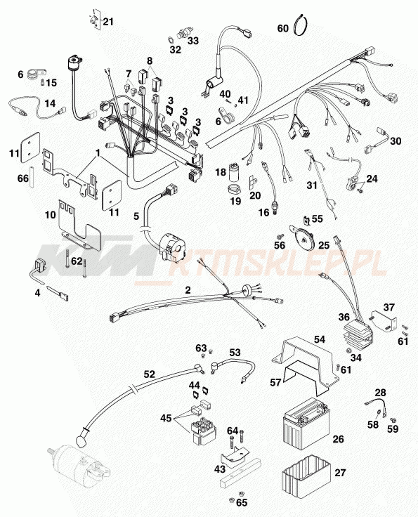Schemat "wiązka elektryczna" do KTM 640 DUKE II