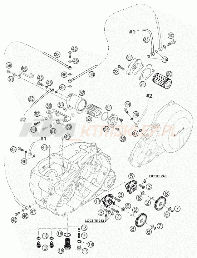 Schemat "smarowanie silnika" do KTM 660 SMC