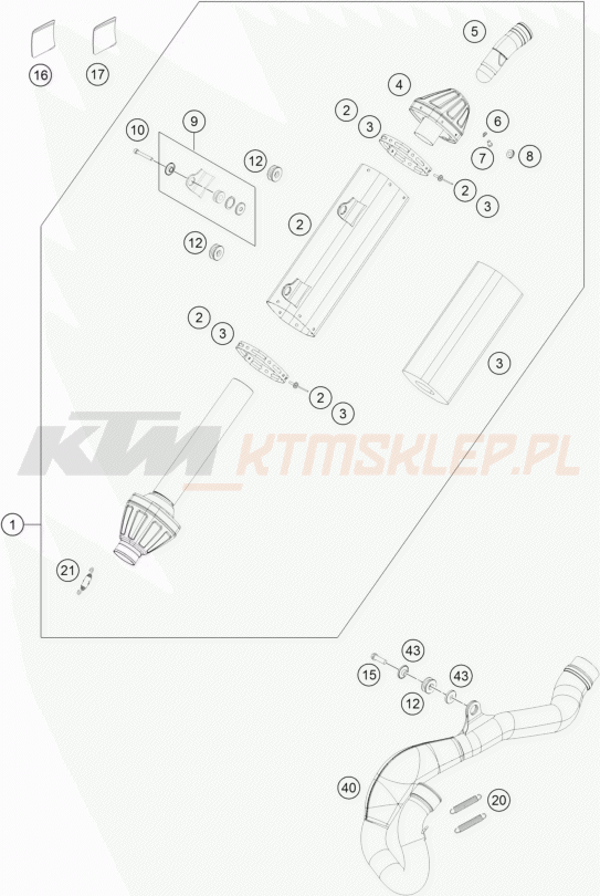 Schemat "układ wydechowy" do KTM 450 SX-F FACTORY EDITION