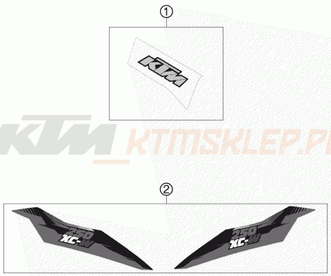 Schemat "naklejki" do KTM 250 XC-W