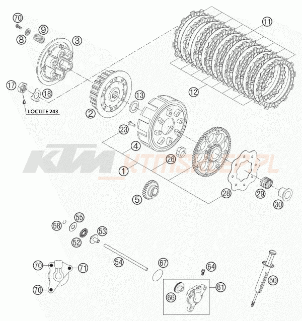 Schemat "sprzęgło" do KTM 250 SX