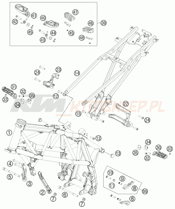 Schemat "rama" do KTM 690 DUKE R