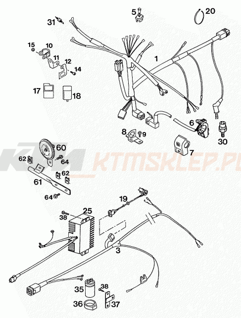 Schemat "wiązka elektryczna" do KTM 400 DUKE/ 20kW