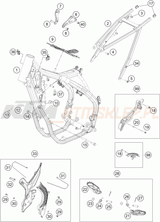 Schemat "rama" do KTM 250 SX-F