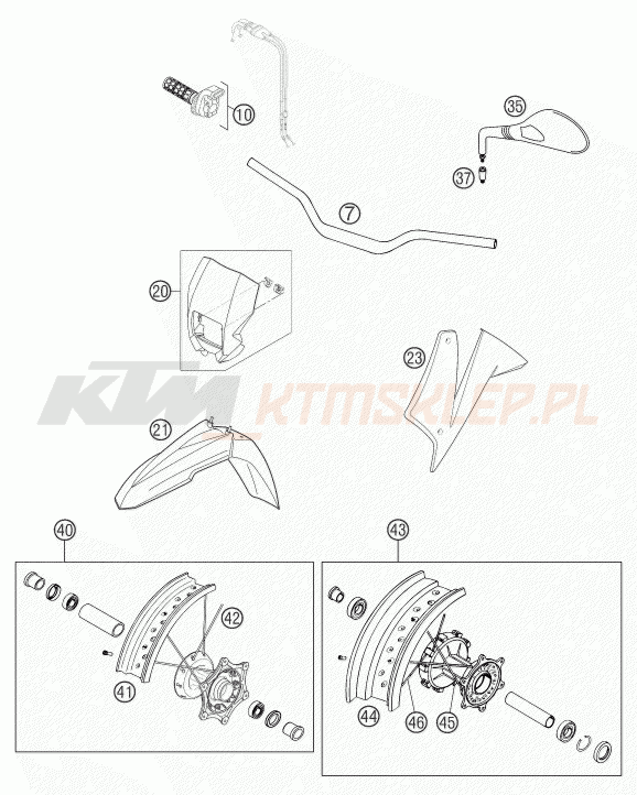 Schemat "NEW PARTS" do KTM 640 LC4 SUPERMOTO PRESTIGE