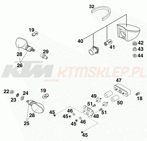 Schemat "oświetlenie" do KTM 640 DUKE II
