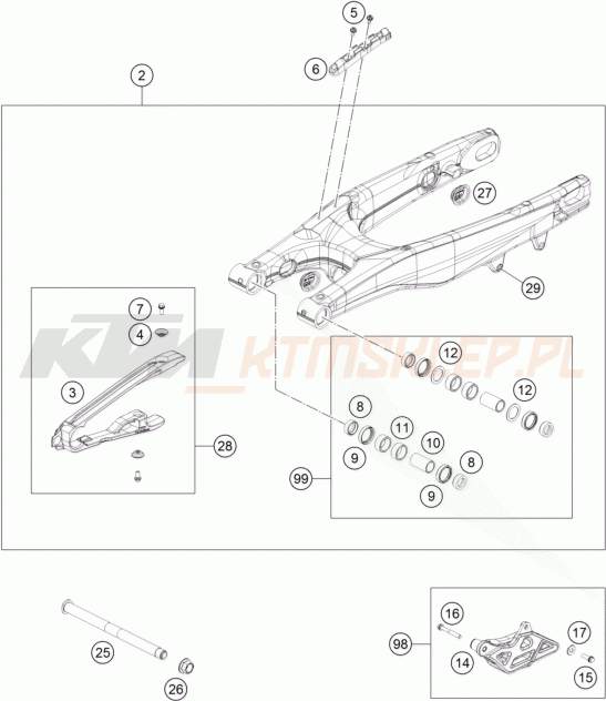 Schemat "wahacz" do KTM 250 SX-F FACTORY EDITION