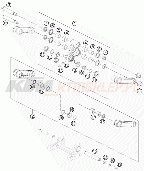 Schemat "PRO LEVER LINKING" do KTM 450 RALLY FACTORY REPLICA