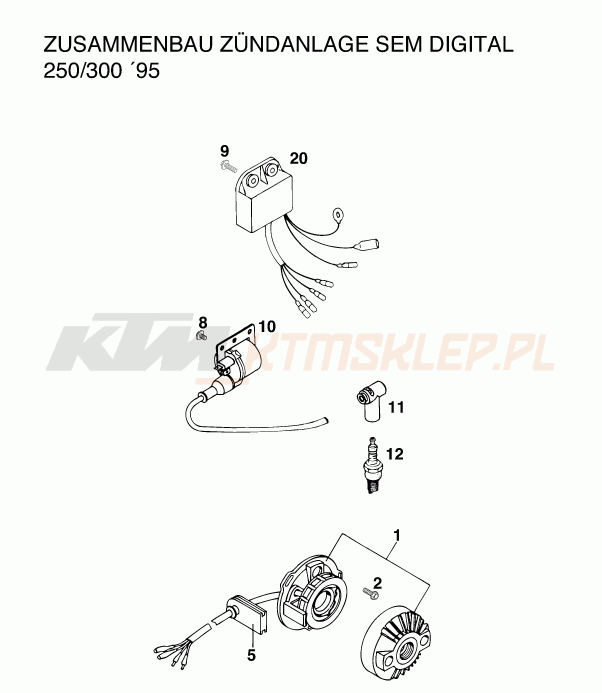 Schemat "układ zapłonowy" do KTM 300 MXC M/Ö 13lt