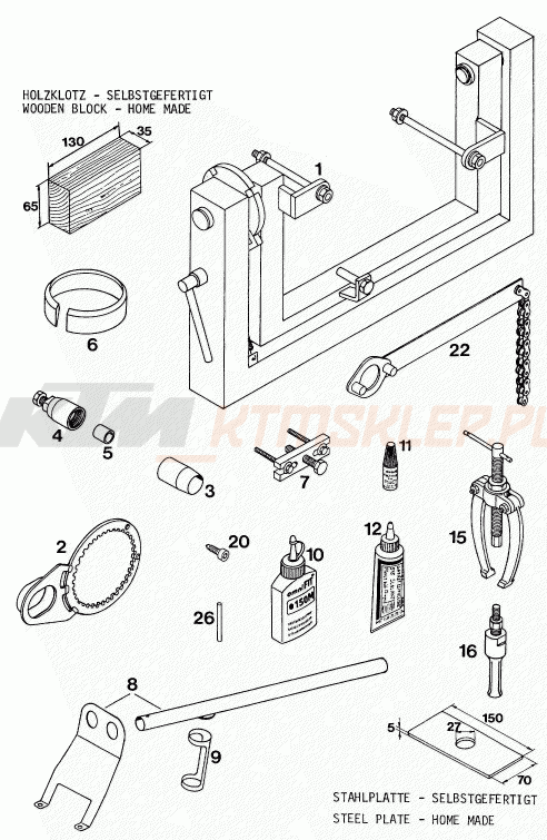 Schemat "Special tools (engine)" do KTM 620 SUPER-COMP WP/ 19kW