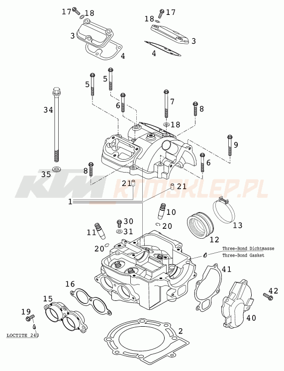 Schemat "głowica" do KTM 400 MXC RACING